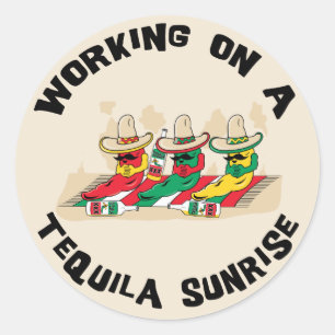 Funny Mexican Tequila Sunrise Runder Aufkleber