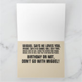 FUNNY MEXICAN TYP GIANT BIRTHDAY GREETING CARD KARTE (Innenseite)