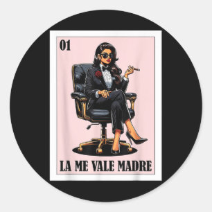 Funny Mexico Chingona Design - La Me Vale Madre Runder Aufkleber