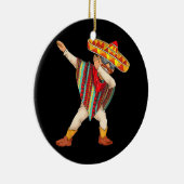 Funny Mexico Poncho Men Cooles Dabbing Keramik Ornament (Rechts)