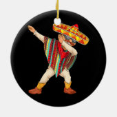 Funny Mexico Poncho Men Cooles Dabbing Keramik Ornament (Hinten)