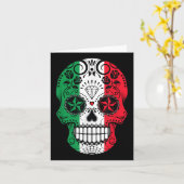 Funny mexikanischen Schädelkopf Cinco De Mayo Flag Karte (Gelbe Blume)