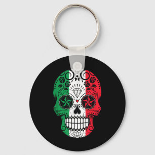 Funny mexikanischen Schädelkopf Cinco De Mayo Flag Schlüsselanhänger
