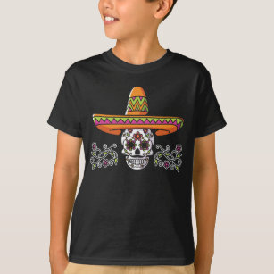 Funny mexikanischer Schädel Sombrero Cinco de Mayo T-Shirt