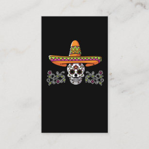 Funny mexikanischer Schädel Sombrero Cinco de Mayo Visitenkarte