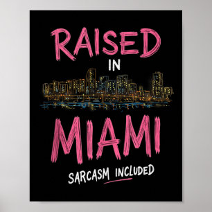 Funny Miami Florida Night Skyline Vintag Tank Top Poster
