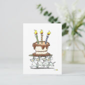 Funny Mice & Cake Geburtstagsgrüße Postkarte (Stehend Vorderseite)