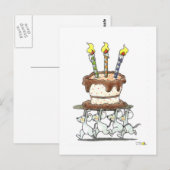 Funny Mice & Cake Geburtstagsgrüße Postkarte (Vorne/Hinten)