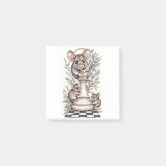 Funny Mice Playing Notes Post-it Klebezettel (Vorderseite)