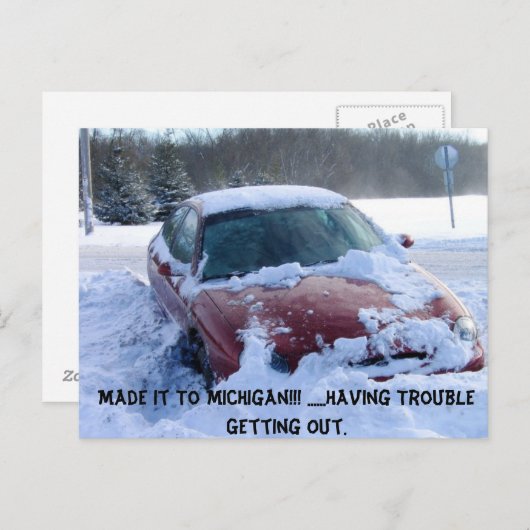 Funny Michigan Postcard Postkarte (Vorne/Hinten)