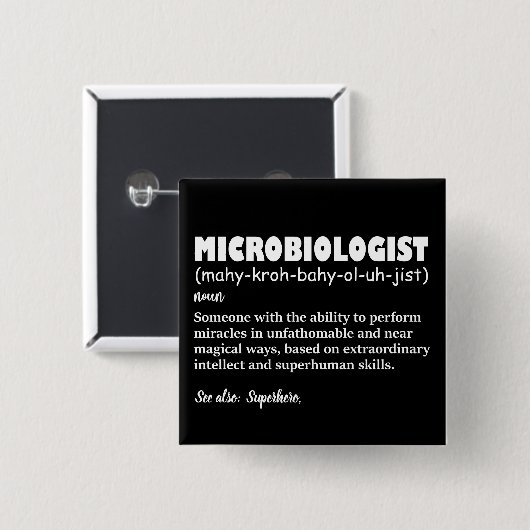 Funny Microbiologe Definition Button (Vorne & Hinten)