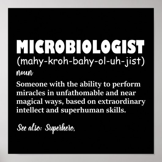 Funny Microbiologe Definition Poster (Vorne)
