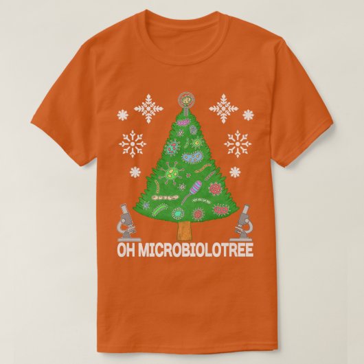 Funny Microbiologist Weihnachtsbaum Mikrobiologie T-Shirt (Design vorne)
