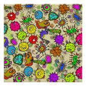Funny Microscopic Labororganisms Poster (Vorderseite)
