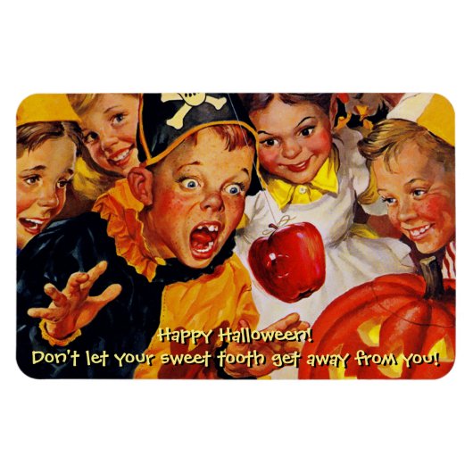 Funny Mid Century Halloween Sweet Tooth Magnet (Horizontal)