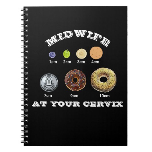 Funny Midfrau "At Your Cervix" cm Messdunkel Notizblock (Vorderseite)