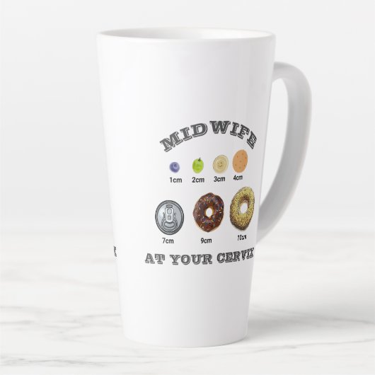 Funny Midfrau "At Your Cervix" cm Messung Milchtasse (Rechte Ecke)