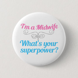 Funny Midfrau Superhero Button