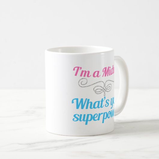Funny Midfrau Superhero Kaffeetasse (VorderseiteRechts)