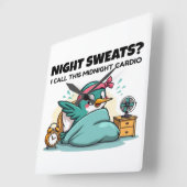Funny Midnight Cardio Square Wall Clock Quadratische Wanduhr (Winkel)
