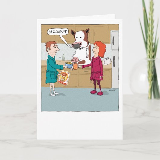 Funny Milde die Kuh glücklichen Jahrestag Karte (Vorderseite)