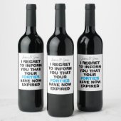 Funny Milestone Geburtstagsgeschenk, 50. Weinetikett (Flaschen)