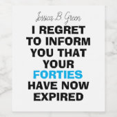 Funny Milestone Geburtstagsgeschenk, 50. Weinetikett (Einzelnes Label)