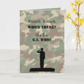 Funny Military Birthday Knock Knock Joke Karte (Gelbe Blume)