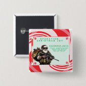 Funny Military/Christmas Santa Button (Vorne & Hinten)