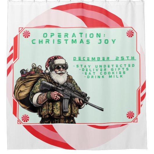 Funny Military/Christmas Santa Duschvorhang (Vorderseite)