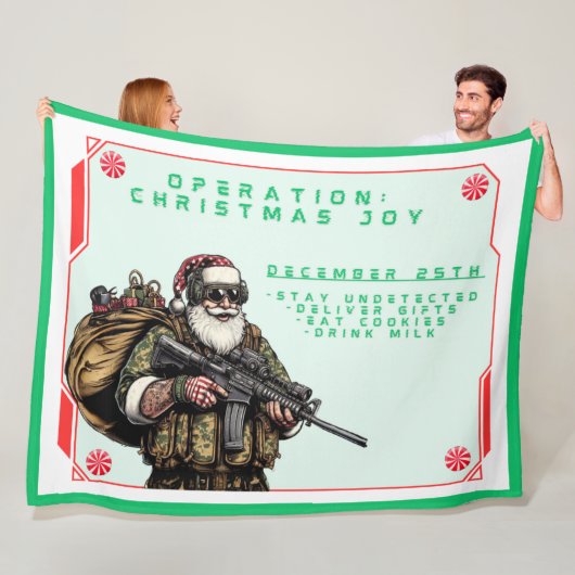 Funny Military/Christmas Santa Fleecedecke (Beispiel)