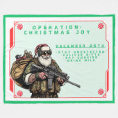 Funny Military/Christmas Santa Fleecedecke (Vorderseite (Horizontal))