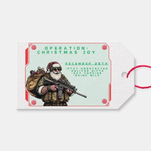 Funny Military/Christmas Santa Geschenkanhänger (Vorderseite (Horizontal))