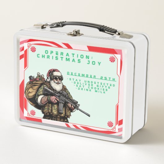 Funny Military/Christmas Santa Metall Brotdose (Vorderseite)