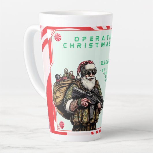 Funny Military/Christmas Santa Milchtasse (Linke Ecke)