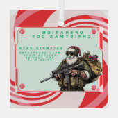 Funny Military/Christmas Santa Ornament Aus Glas (Rückseite)