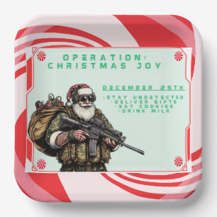 Funny Military/Christmas Santa Pappteller