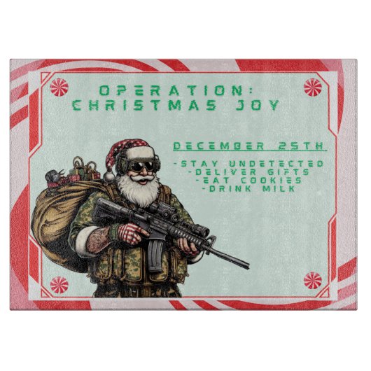 Funny Military/Christmas Santa Schneidebrett (Vorderseite)