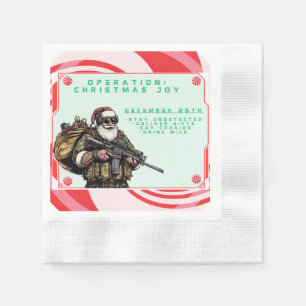 Funny Military/Christmas Santa Serviette
