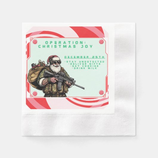 Funny Military/Christmas Santa Serviette (Vorderseite)
