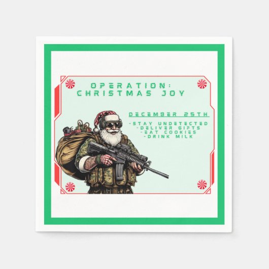 Funny Military/Christmas Santa Serviette (Vorderseite)
