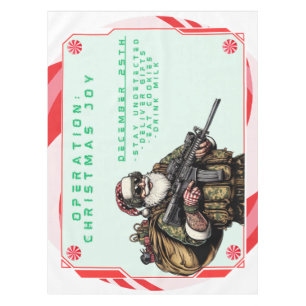 Funny Military/Christmas Santa Tischdecke