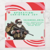 Funny Military/Christmas Santa Weinetikett (Einzelnes Label)