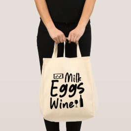 Funny Milk Eggs Wine Grocertasche Tragetasche
