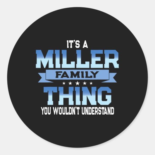 Funny Miller Family Wiedersehen T-Shirt Matching V Runder Aufkleber (Vorderseite)
