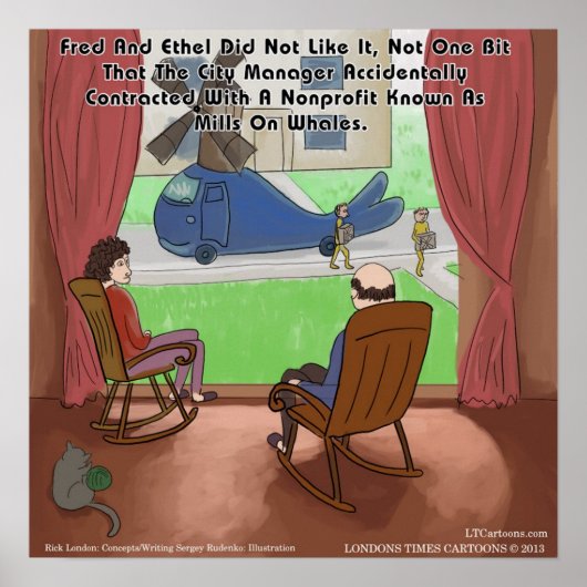 Funny Mills on Whales Poster (Vorne)