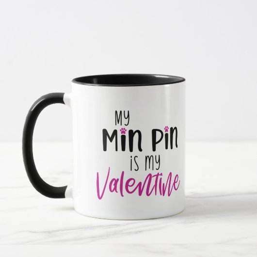 Funny Min Button Valentinstag Tasse (Links)