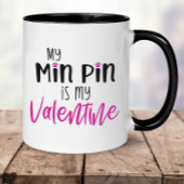 Funny Min Button Valentinstag Tasse