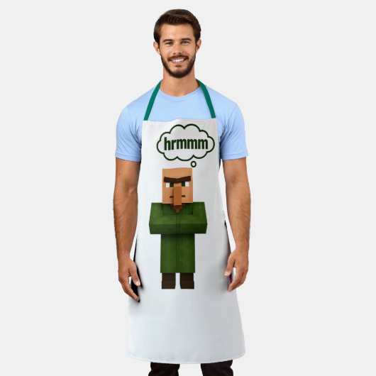 Funny Minecraft Villager Schürze - Pixel Art "Hrmm (Getragen)