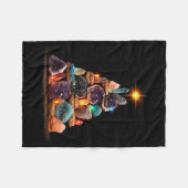 Funny Minerals Christmas Tree Graphic Crystals Fleecedecke (Vorderseite (Horizontal))